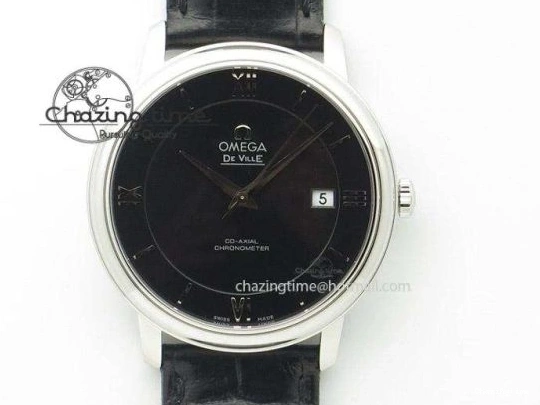 0225 De Ville MK 1:1 Best Edition RG Blue Dial On Black Leather Asian Seagull T1701 (Sec@6) FastDry 8235